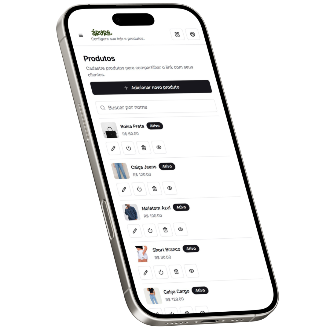 Imagem de telefone exibindo o painel arvro